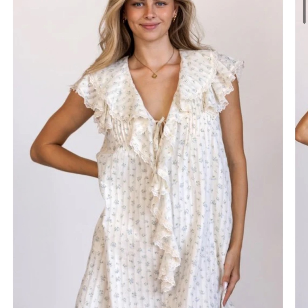Storia Cream Ruffle Mini Dress - Picture 3 of 4